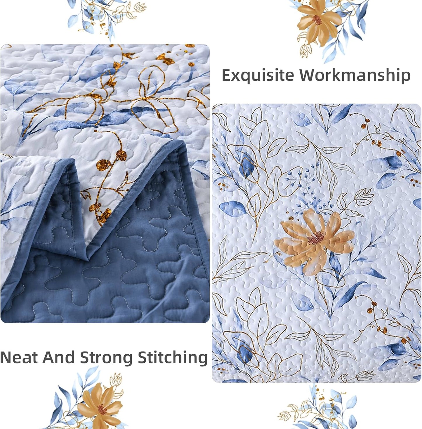 Quietude Quilted coverlet and pillowcovers set: Perfect for Relaxation - Queen size V745-MAC080538Q13U