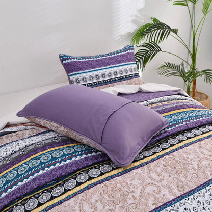 Hygge Quilted bedspread and pillowcovers set: Embrace Cozy Living - Queen size V745-MAC080596Q13U