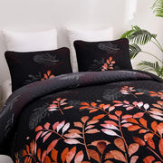 Black and Red Leaves Quilted Bedspread & Pillowcase Set V745-MAC080600Q13U