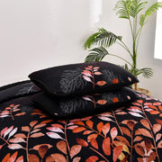 Black and Red Leaves Quilted Bedspread & Pillowcase Set V745-MAC080600Q13U