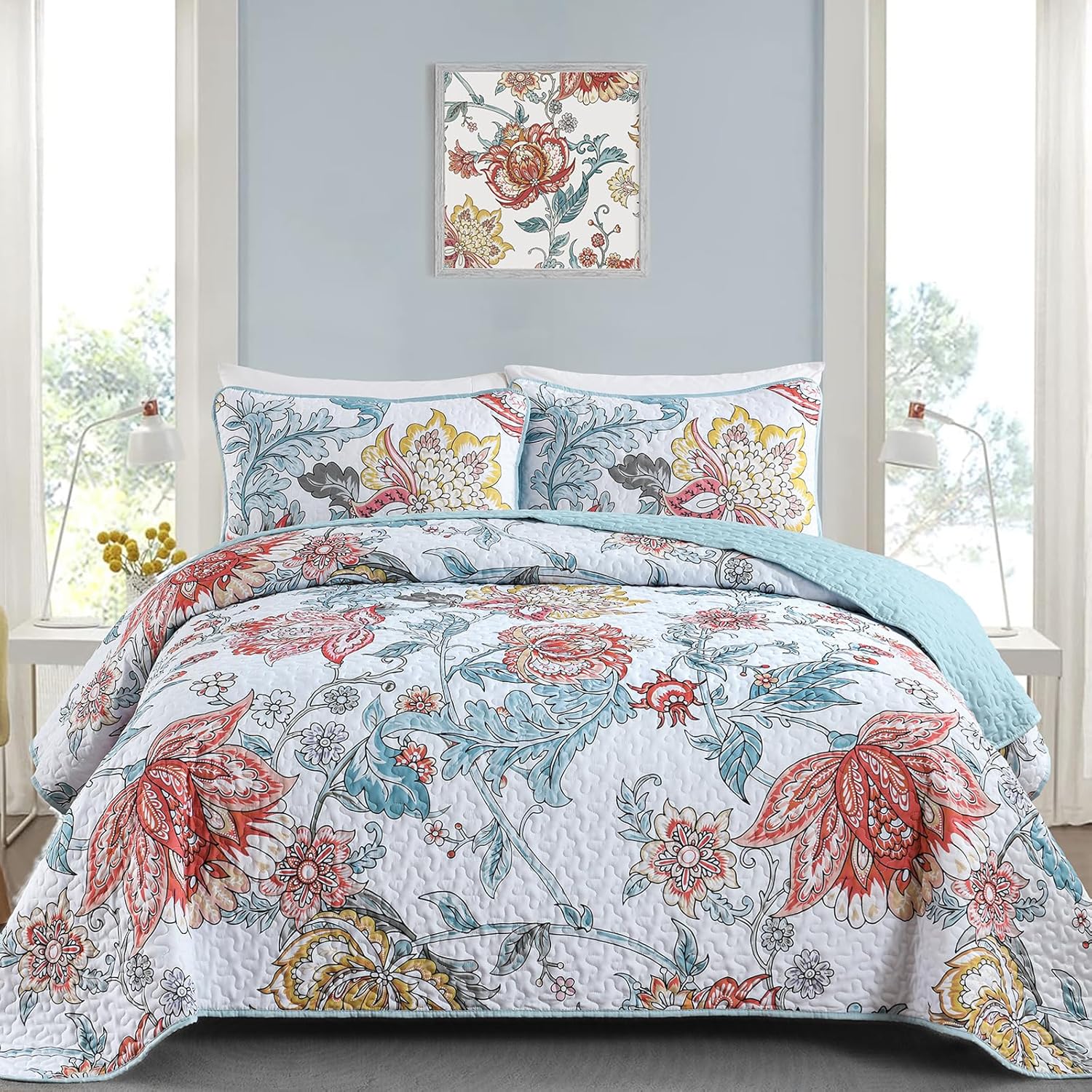 Jazzy Quilted bedspread and pillowcovers set: Express Your Personality - Queen size V745-MAC080612Q13U