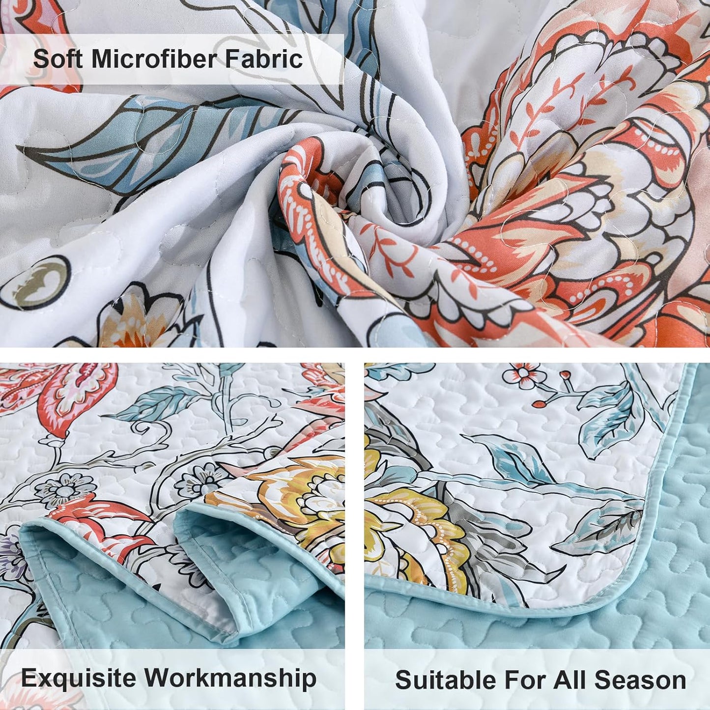 Jazzy Quilted bedspread and pillowcovers set: Express Your Personality - Queen size V745-MAC080612Q13U