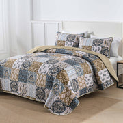 Retro Charm Queen Bedspread Set with Bold Checkered Design V745-MAC080631Q13U