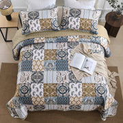 Retro Charm Queen Bedspread Set with Bold Checkered Design V745-MAC080631Q13U