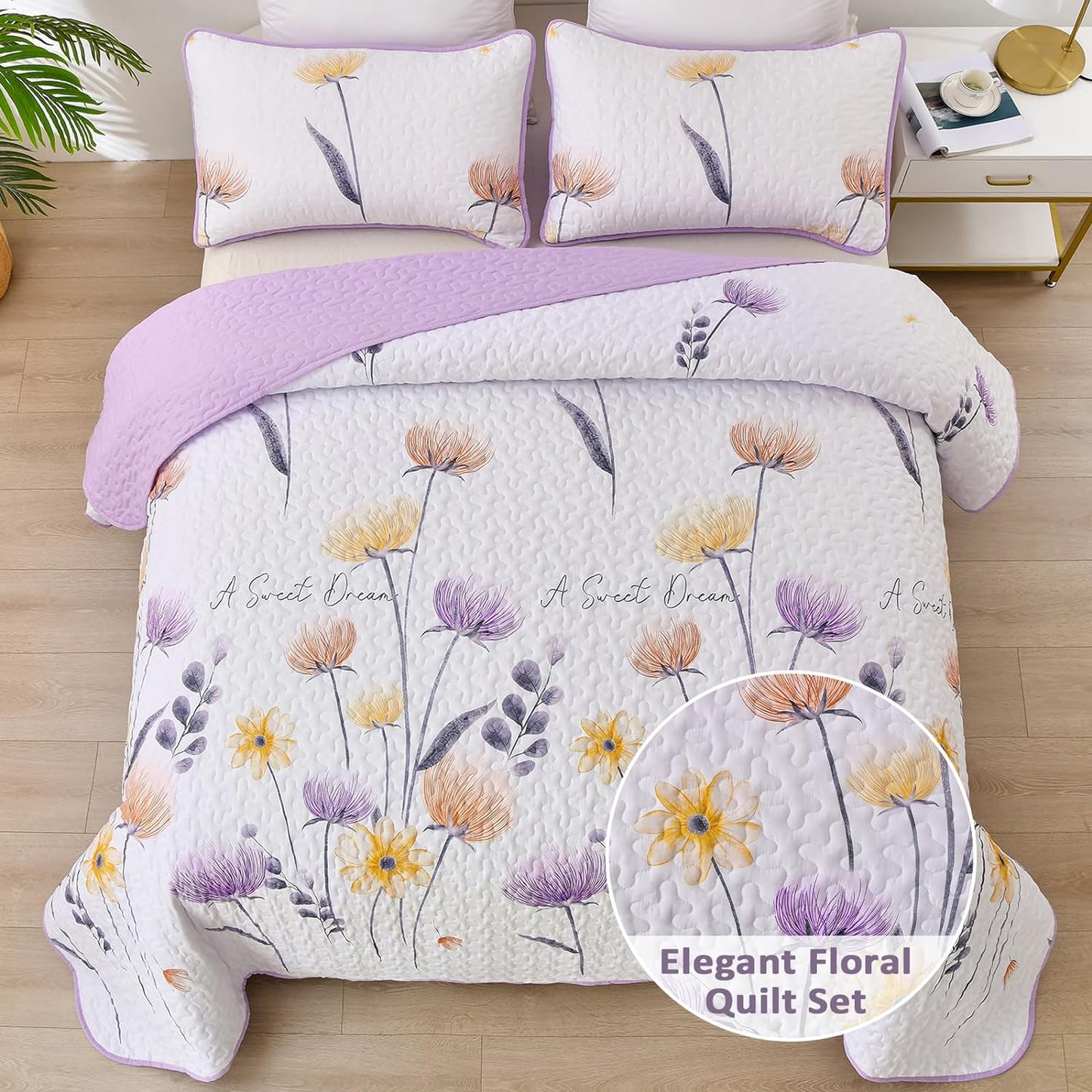Knit Quilted coverlet and pillowcovers set: Cozy and Textured - Queen size V745-MAC080645Q13U