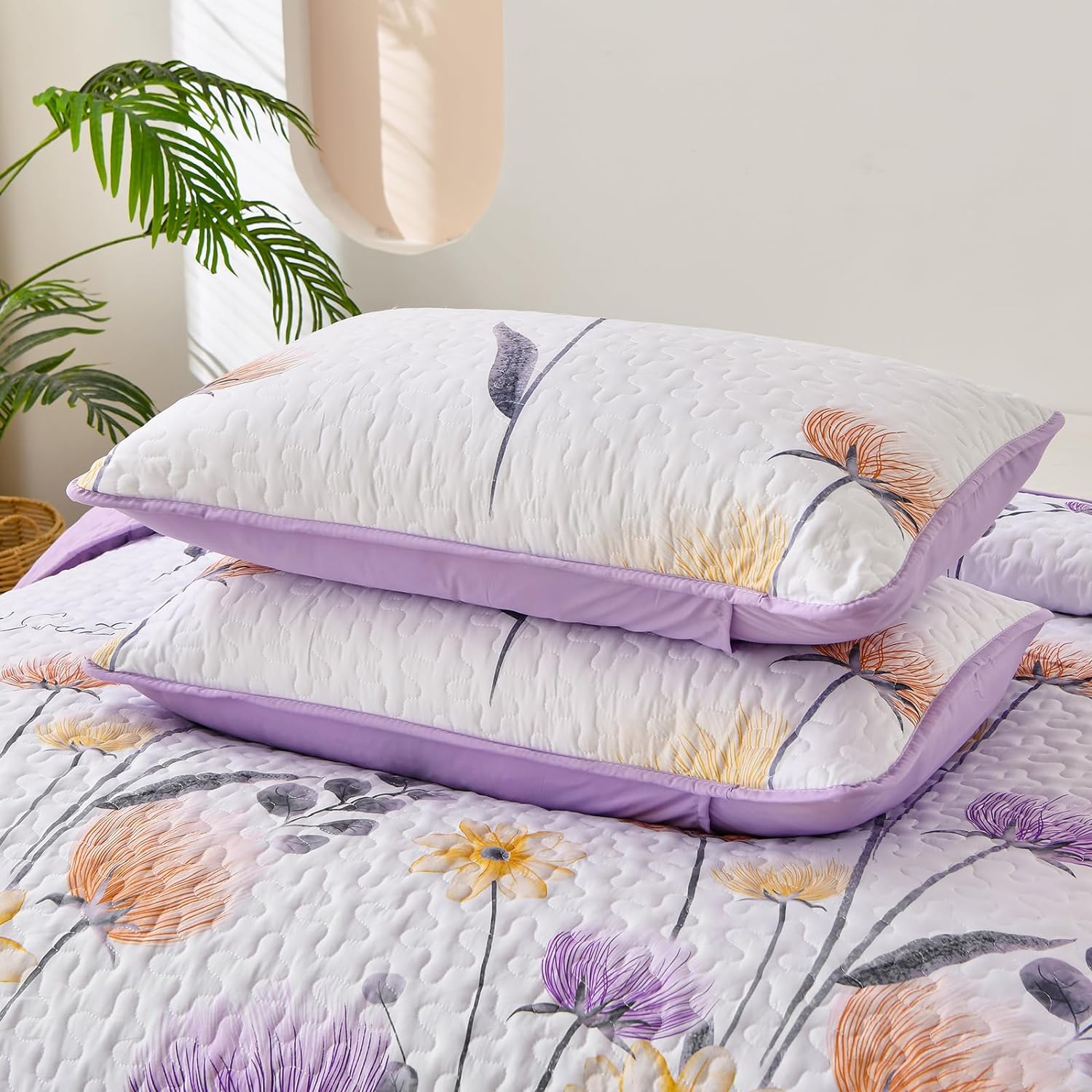 Knit Quilted coverlet and pillowcovers set: Cozy and Textured - Queen size V745-MAC080645Q13U