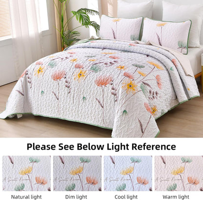 Intricate Quilted Coverlet and Pillowcases Set: A Work of Art for Your Bedroom - Queen size V745-MAC080646Q13U