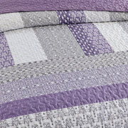 Bohemian Purple and White Quilted Bedspread or Coverlet Set and matching pillowcases V745-MAC080664Q13U