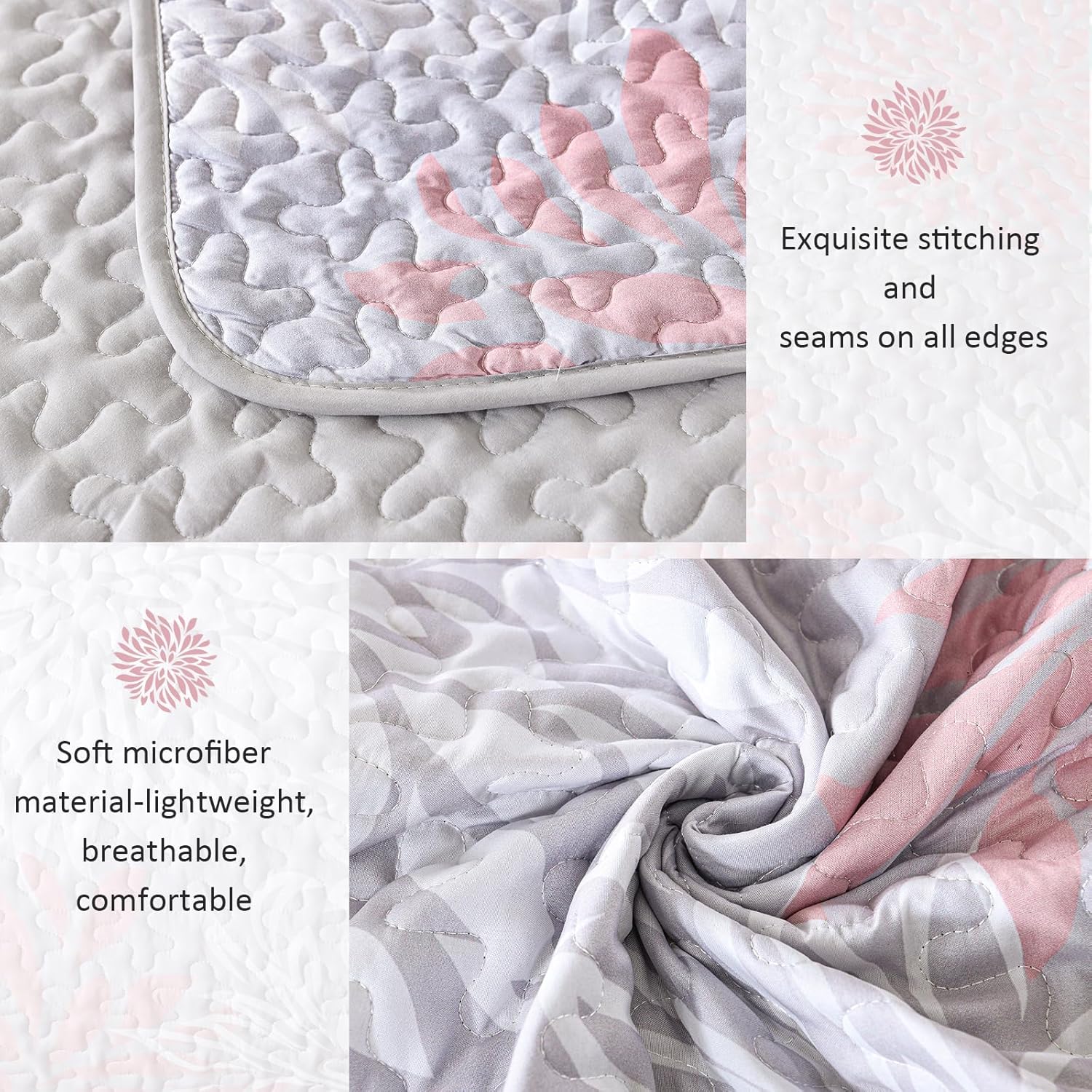 Mosaic Quilted coverlet and pillowcovers set: Unique Patchwork Design - Queen size V745-MAC080699Q13U