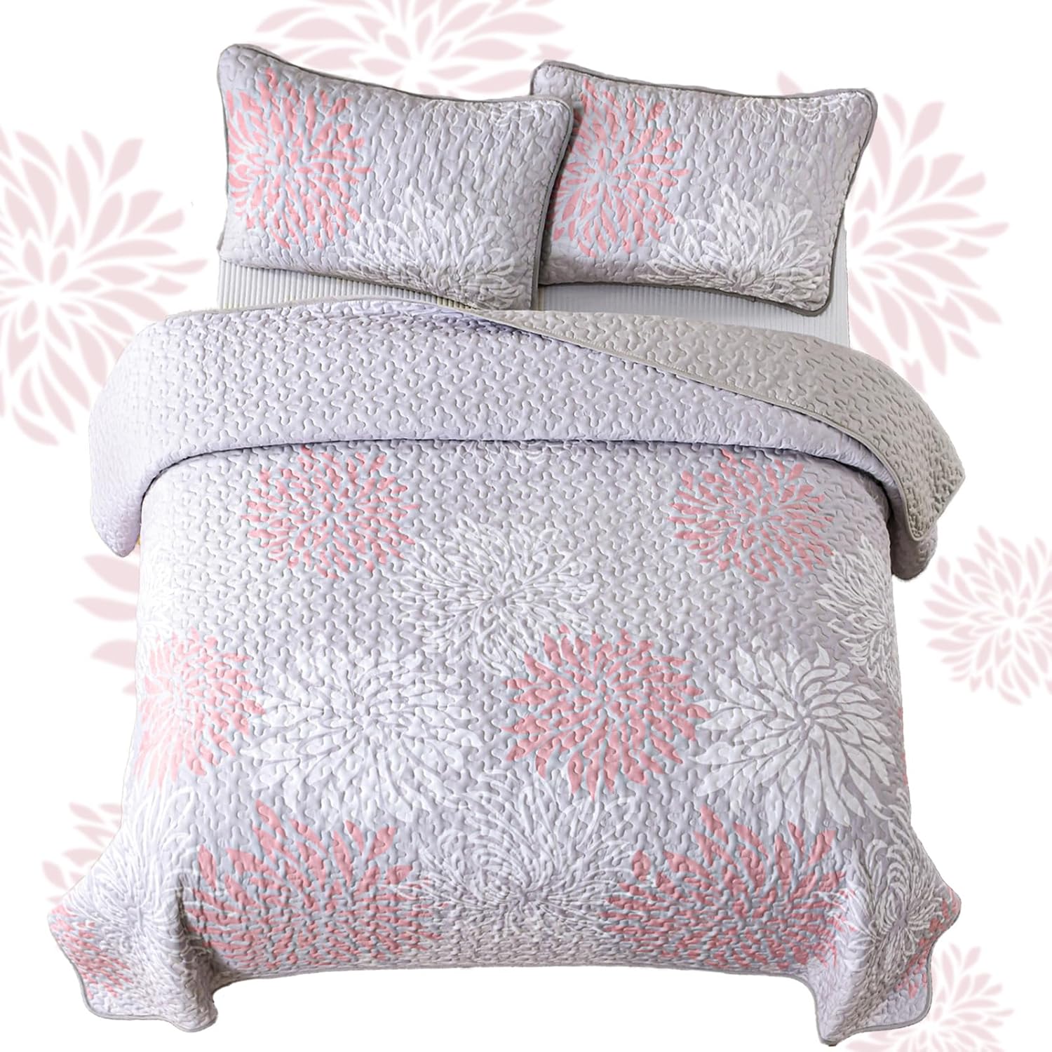 Mosaic Quilted coverlet and pillowcovers set: Unique Patchwork Design - Queen size V745-MAC080699Q13U