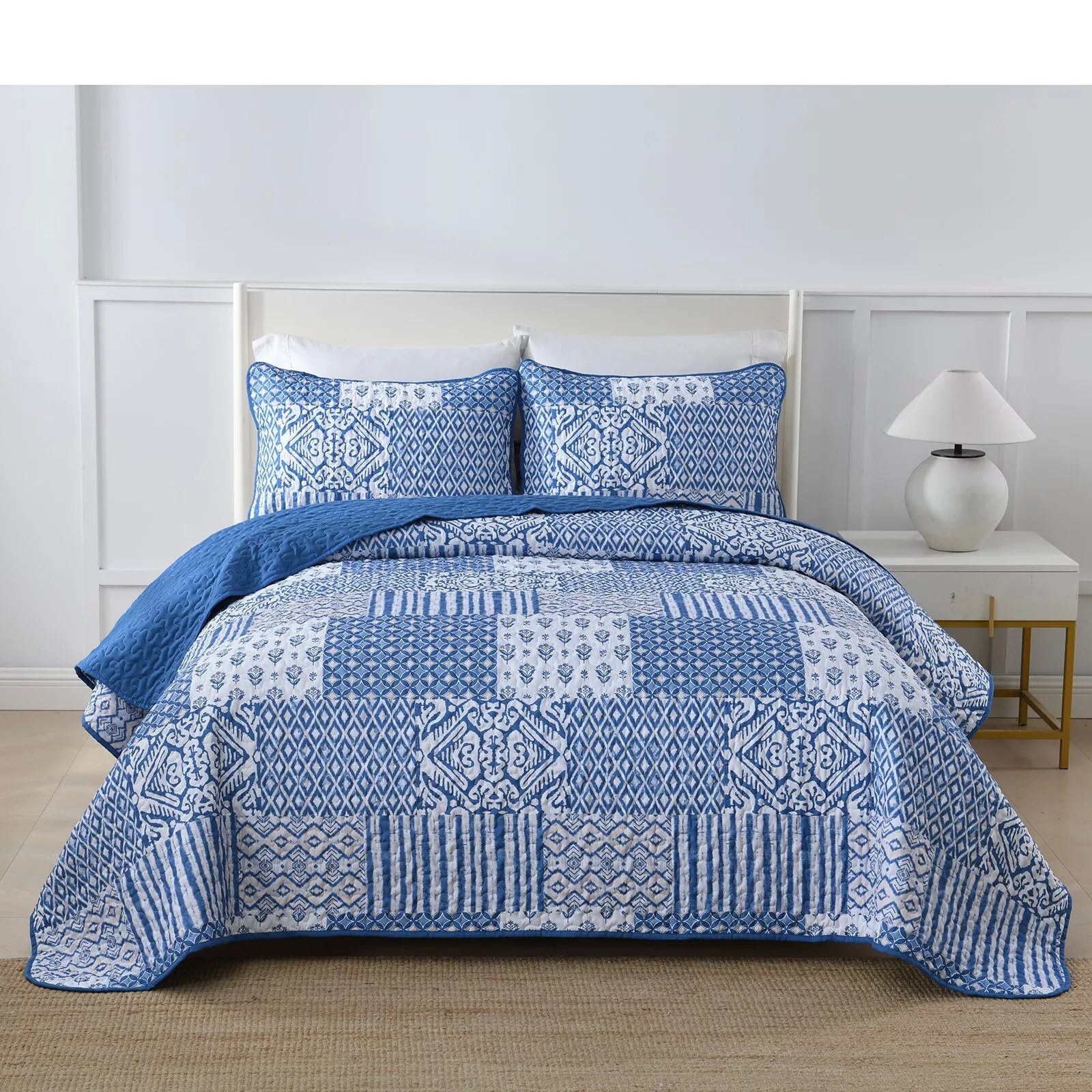Blissful Quilted bedspread and pillowcovers set: Relax in Style - Queen size V745-MAC080757Q13U