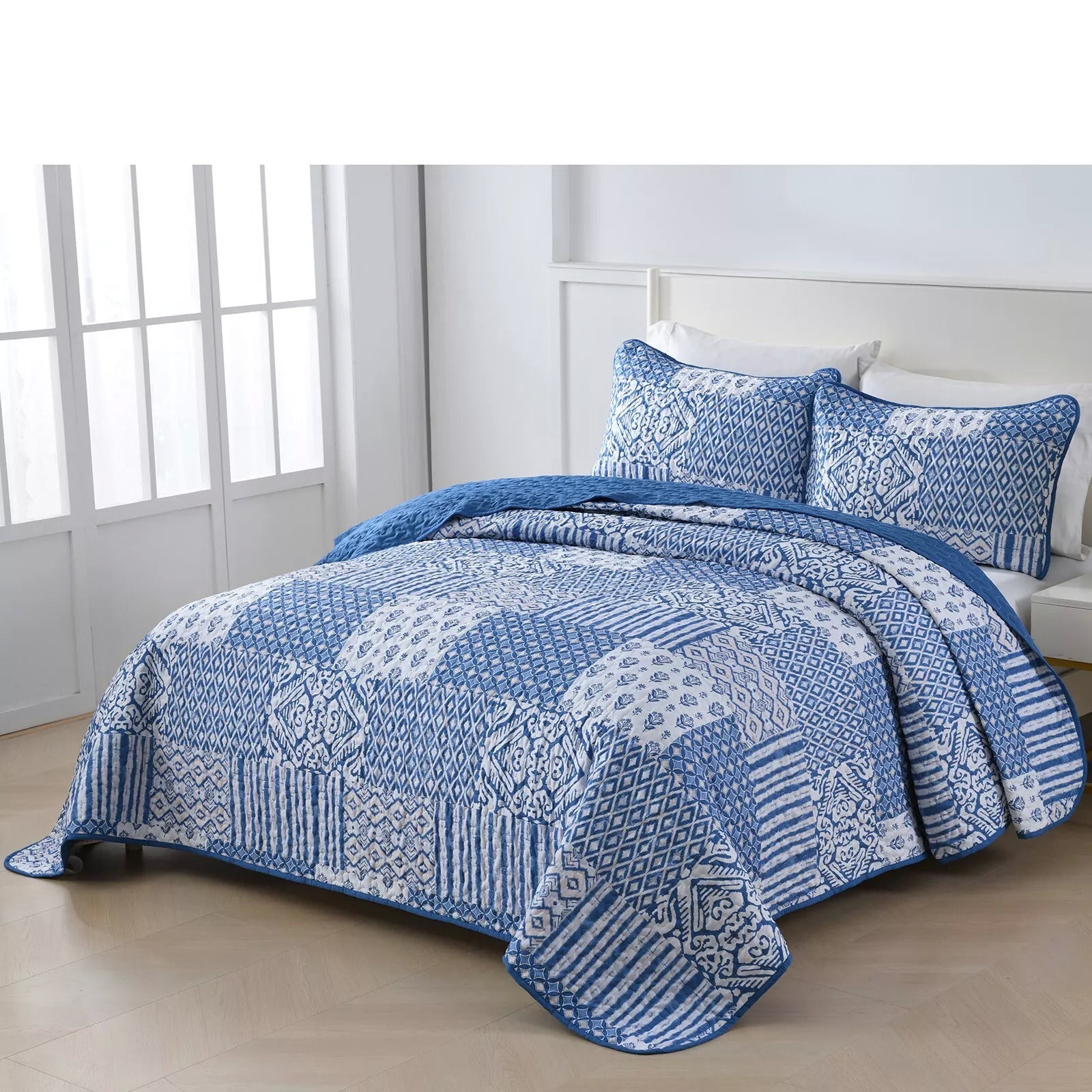 Blissful Quilted bedspread and pillowcovers set: Relax in Style - Queen size V745-MAC080757Q13U