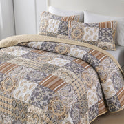Quietude Quilted coverlet and pillowcovers set: Perfect for Relaxation - Queen size V745-MAC080767Q13U