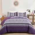 Elegant Peony purple Soft 3 Pc Bedspread & Pillow Cover Set V745-MAC080783Q13U