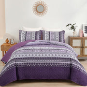Elegant Peony purple Soft 3 Pc Bedspread & Pillow Cover Set V745-MAC080783Q13U