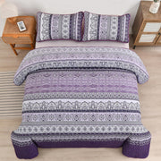 Elegant Peony purple Soft 3 Pc Bedspread & Pillow Cover Set V745-MAC080783Q13U