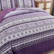 Elegant Peony purple Soft 3 Pc Bedspread & Pillow Cover Set V745-MAC080783Q13U