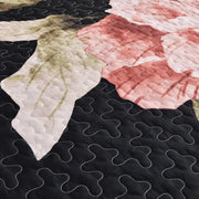 Blossom Trio Quilted Coverlet Set with Pillowcases (Black, Red & Pink V745-MAC080938Q13U
