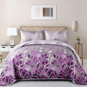Luxurious Orchid patchwork Plaid 3 Pc Bedspread & Pillow Cover Set V745-MAC081019Q13U