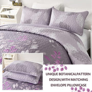 Luxurious Orchid patchwork Plaid 3 Pc Bedspread & Pillow Cover Set V745-MAC081019Q13U