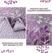 Luxurious Orchid patchwork Plaid 3 Pc Bedspread & Pillow Cover Set V745-MAC081019Q13U