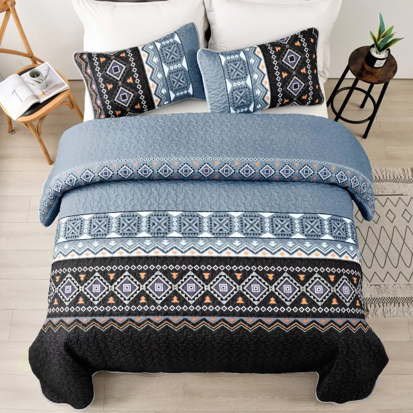 Ambient bloom sky black hour Comforter Set - Aesthetic 3-Piece Bedroom Mood V745-MAC081408