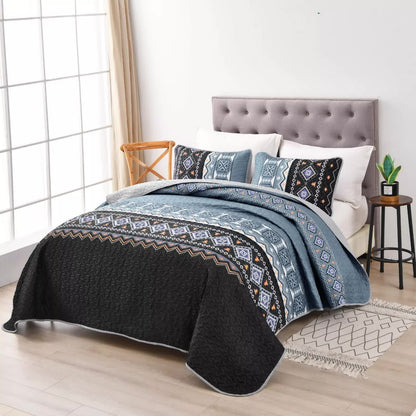 Ambient bloom sky black hour Comforter Set - Aesthetic 3-Piece Bedroom Mood V745-MAC081408