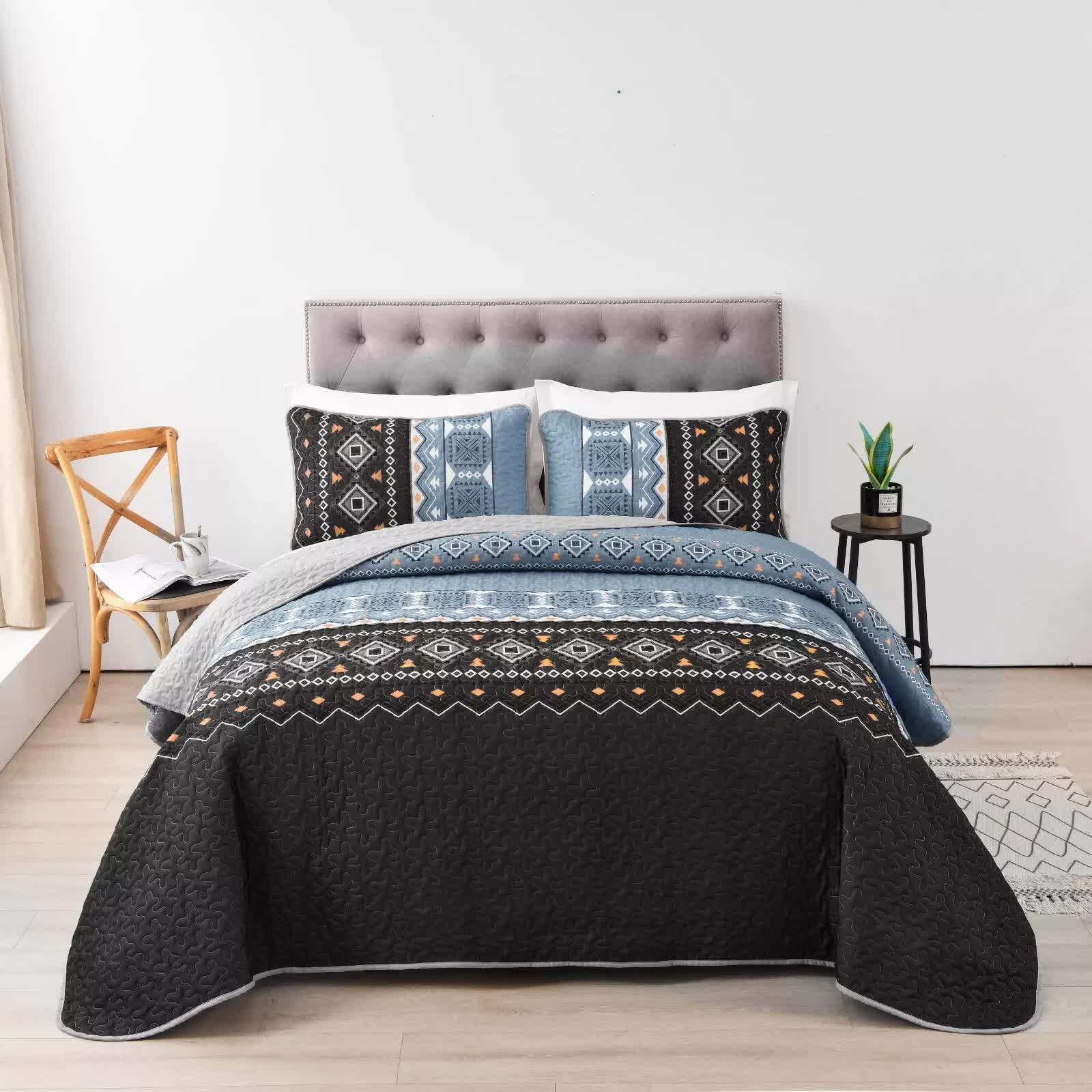Ambient bloom sky black hour Comforter Set - Aesthetic 3-Piece Bedroom Mood V745-MAC081408