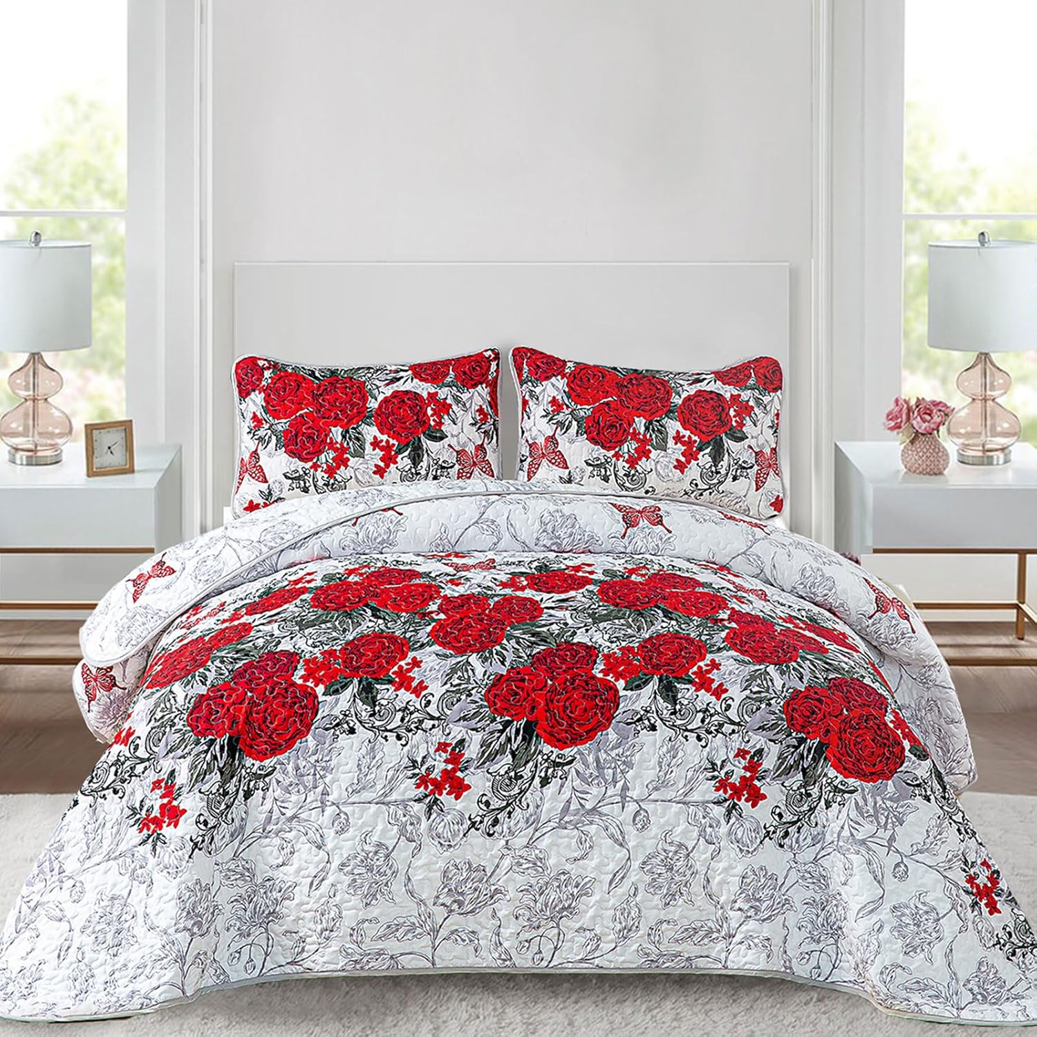 Youthful Quilted coverlet and pillowcovers set: Fresh and Modern - Queen size V745-MAC090398Q13U