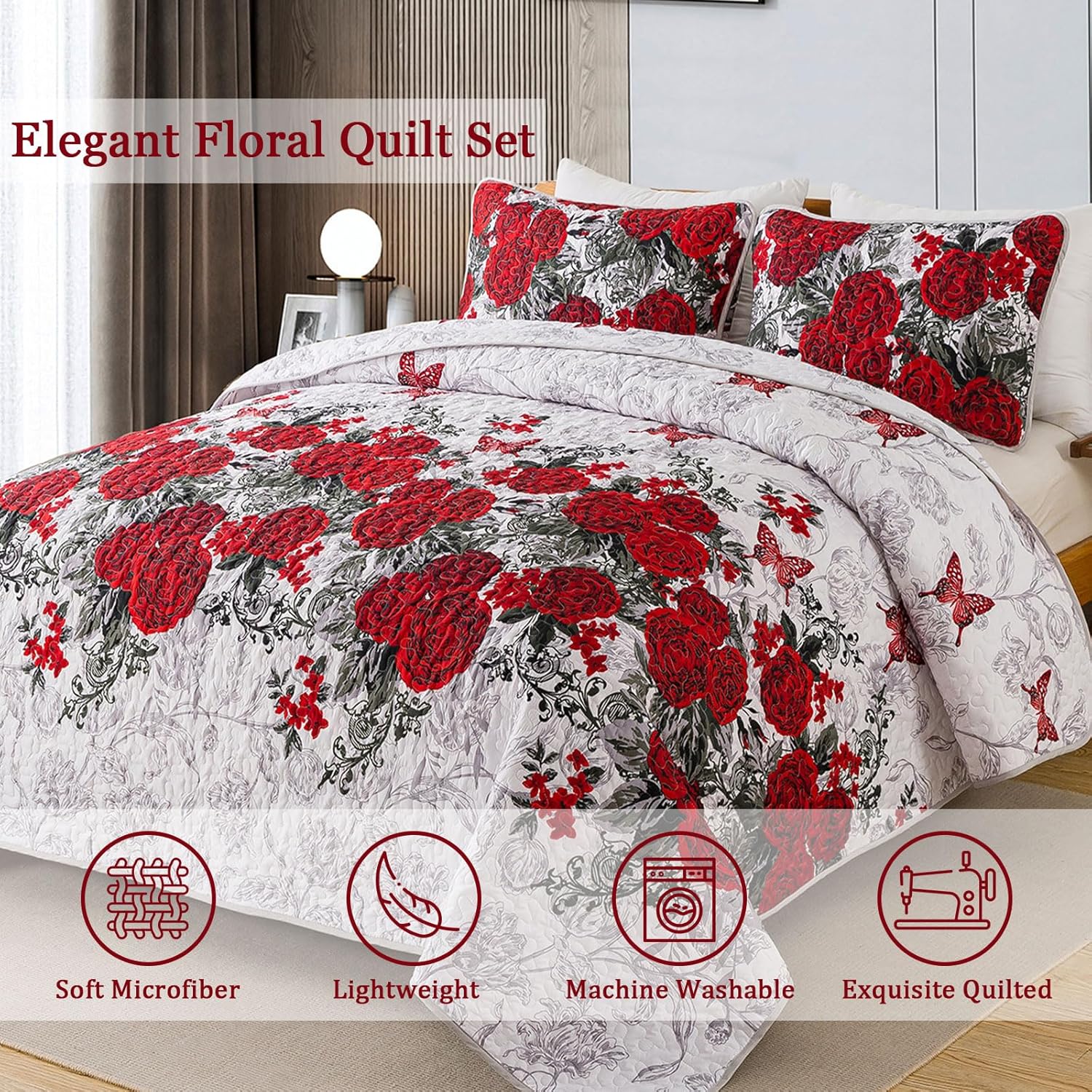 Youthful Quilted coverlet and pillowcovers set: Fresh and Modern - Queen size V745-MAC090398Q13U