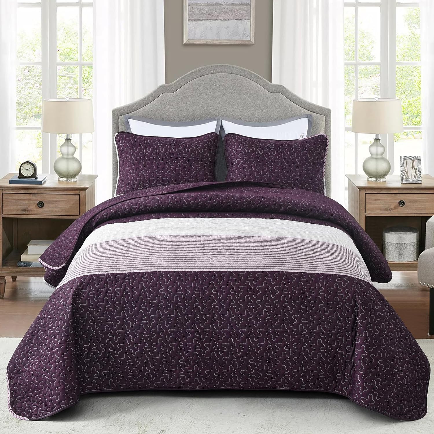 Radiant Quilted coverlet and pillowcovers set: Brighten Any Room - Queen size V745-MAC090478Q13U