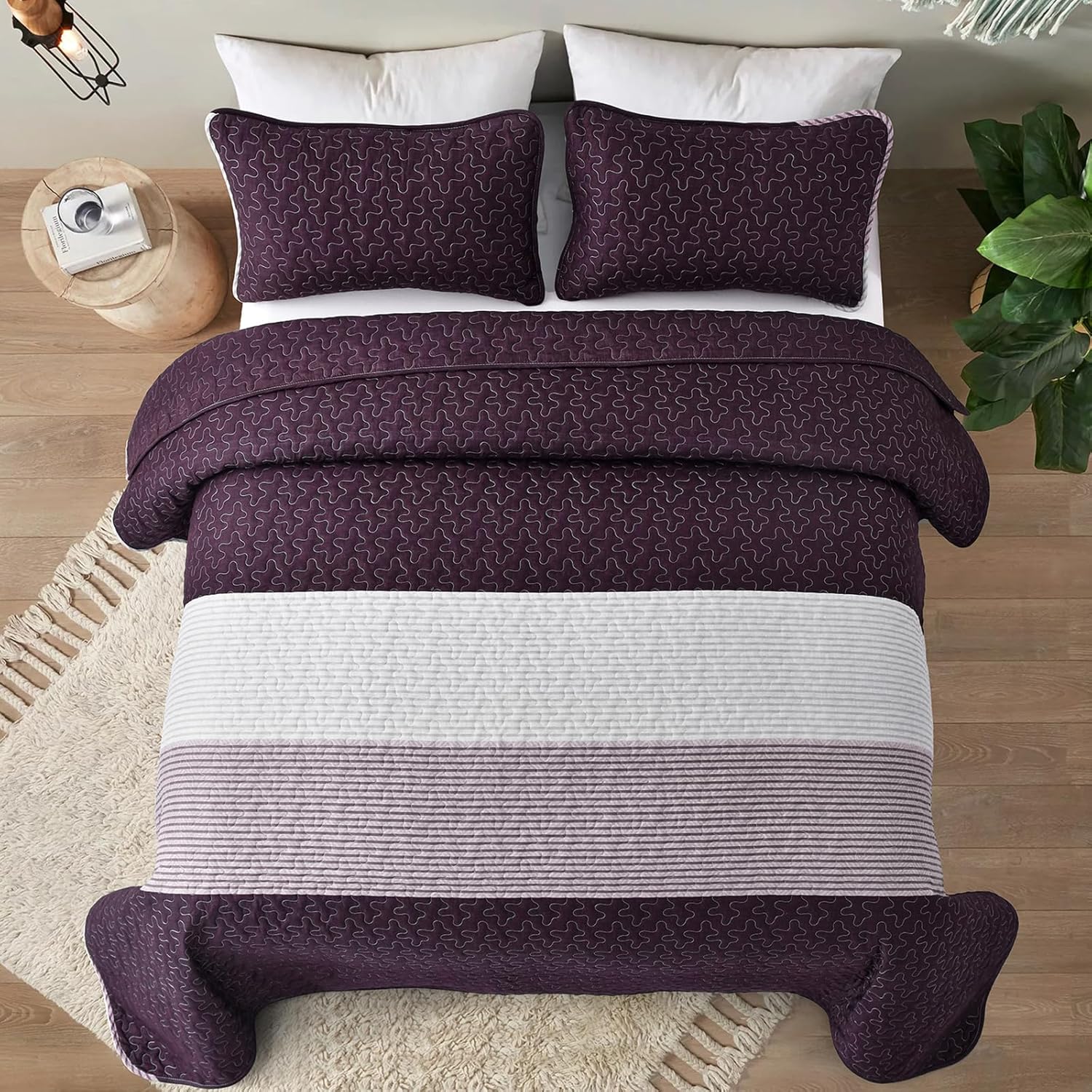 Radiant Quilted coverlet and pillowcovers set: Brighten Any Room - Queen size V745-MAC090478Q13U