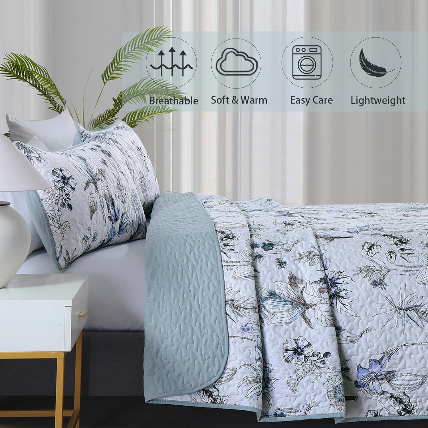 Yearning Quilted coverlet and pillowcovers set: For a Better Night's Sleep - Queen size V745-MAC090518Q13U