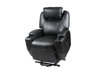 Recliner Lift Heat Massage Armchair Sofa Leather 2 Motor Chair Black V755-SCLC-8301B-2