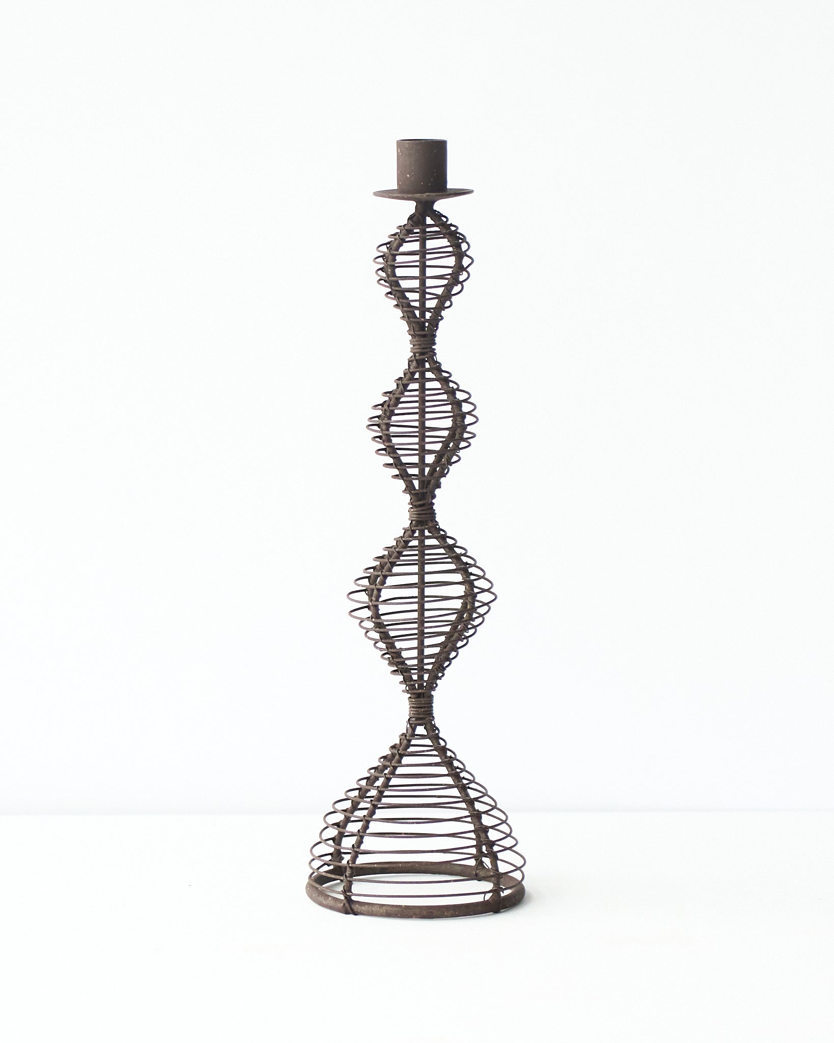 casa-verde-wire-candlestick-dakar-antique-rust-30cm V758-CV05165