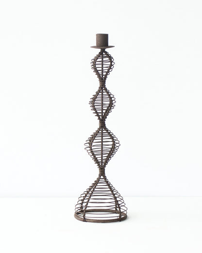 casa-verde-wire-candlestick-dakar-antique-rust-30cm V758-CV05165