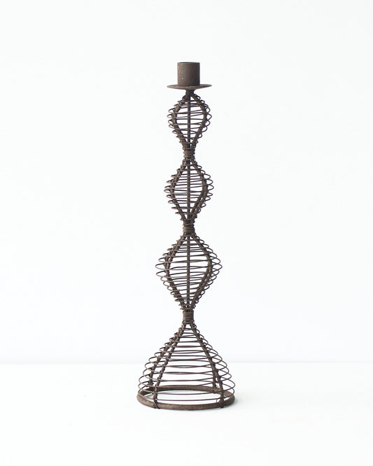 casa-verde-wire-candlestick-dakar-antique-rust-30cm V758-CV05165