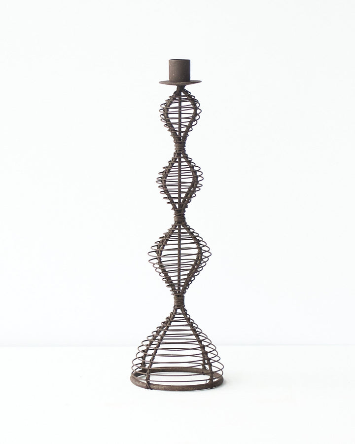 casa-verde-wire-candlestick-dakar-antique-rust-30cm V758-CV05165
