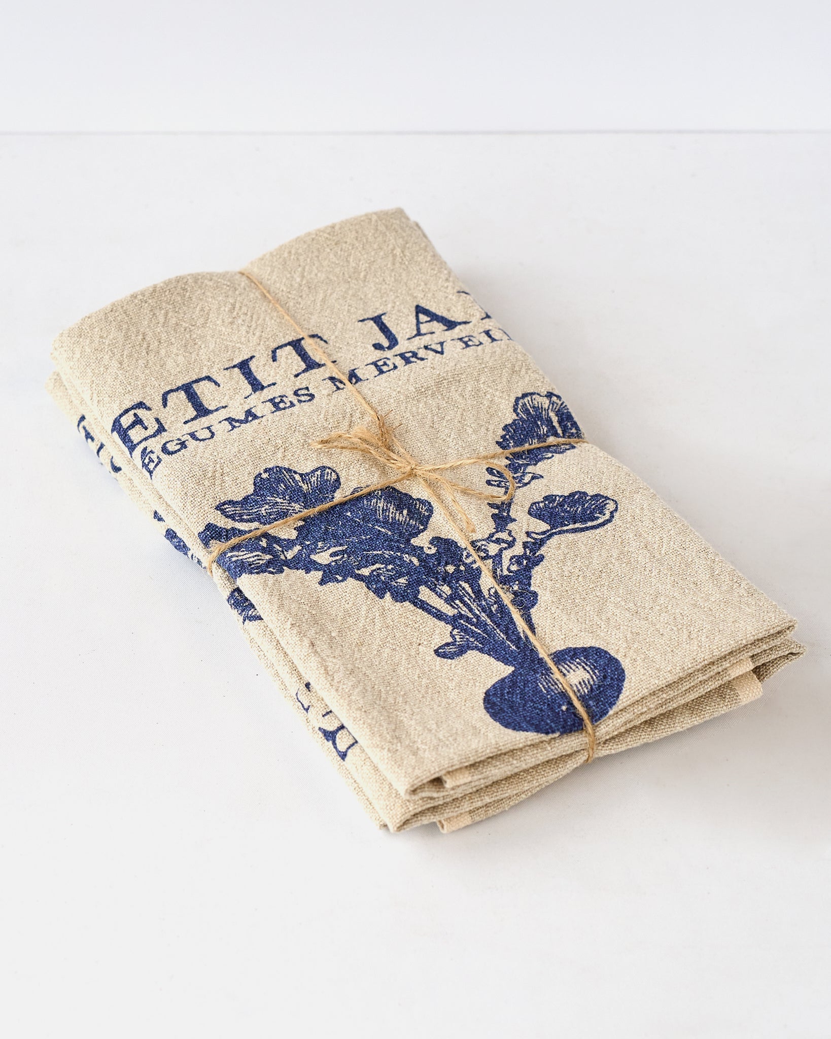 casa-verde-tea-towel-vintage-linen-cott-petit-jardin V758-CV12036