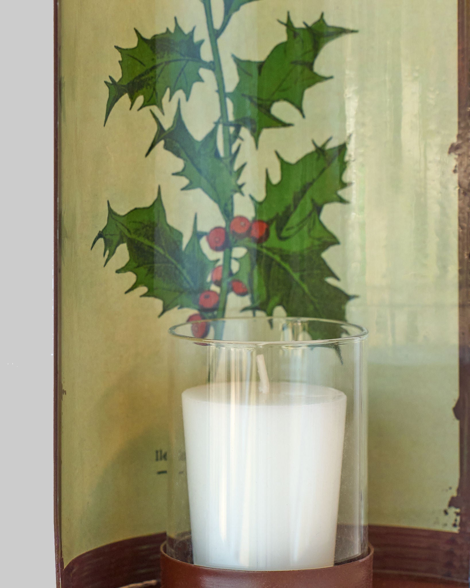 casa-verde-vintage-tin-oval-sconce-holly-21cm V758-CV20022