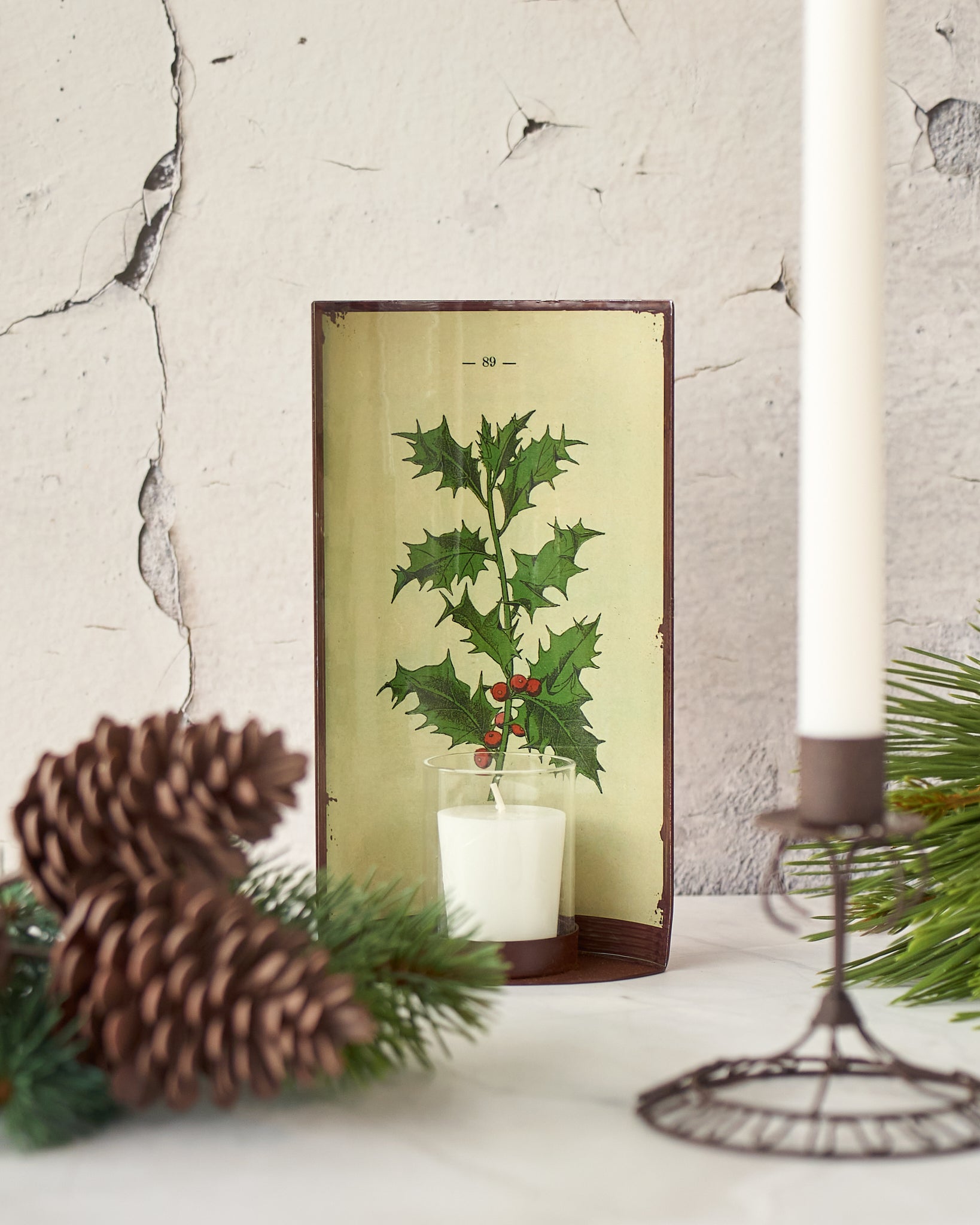 casa-verde-vintage-tin-oval-sconce-holly-21cm V758-CV20022