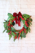 BERRY CEDAR WREATH GREEN RED 40CM - X3441 (Box of 1pcs) V758-RTXXDSZ5