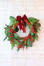 BERRY CEDAR WREATH GREEN RED 40CM - X3441 (Box of 1pcs) V758-RTXXDSZ5