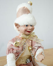 LUXURY CHRISTMAS ELF PINK GOLD 51CM V758-X3537