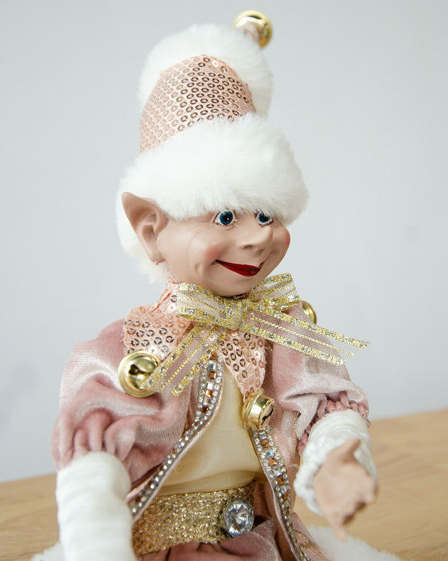 LUXURY CHRISTMAS ELF PINK GOLD 51CM V758-X3537