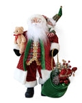 LUXURY SANTA WITH BEAR & ELF 61CM V758-X3538