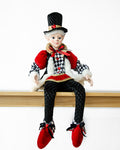 LUXURY CHRISTMAS CAROLLER ELF BLACK/RED 65CM V758-X3542BK