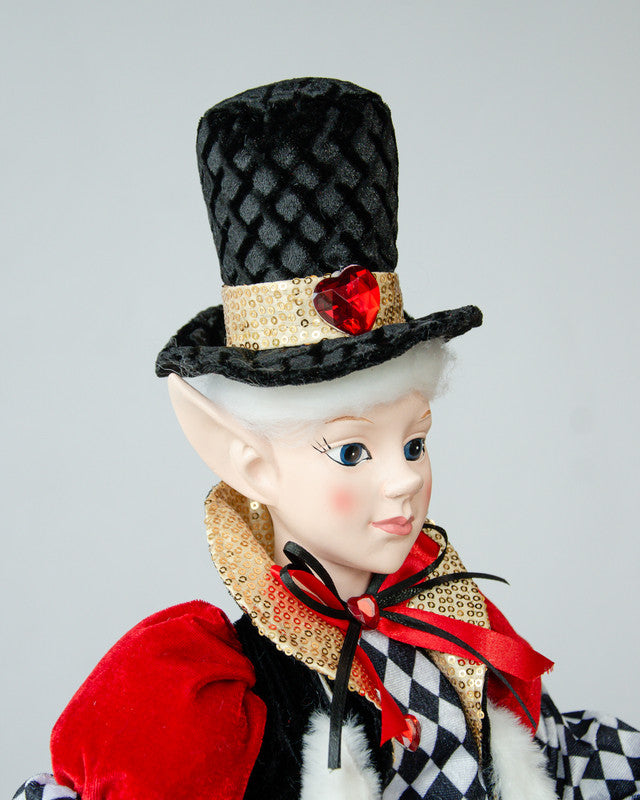 LUXURY CHRISTMAS CAROLLER ELF BLACK/RED 65CM V758-X3542BK