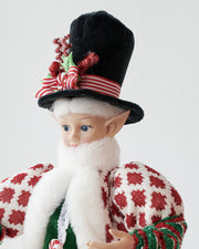 LUXURY CHRISTMAS CAROLLER ELF GREEN/RED 65CM V758-X3543