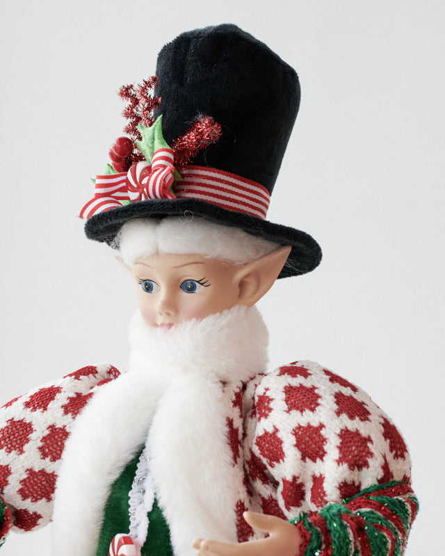 LUXURY CHRISTMAS CAROLLER ELF GREEN/RED 65CM V758-X3543